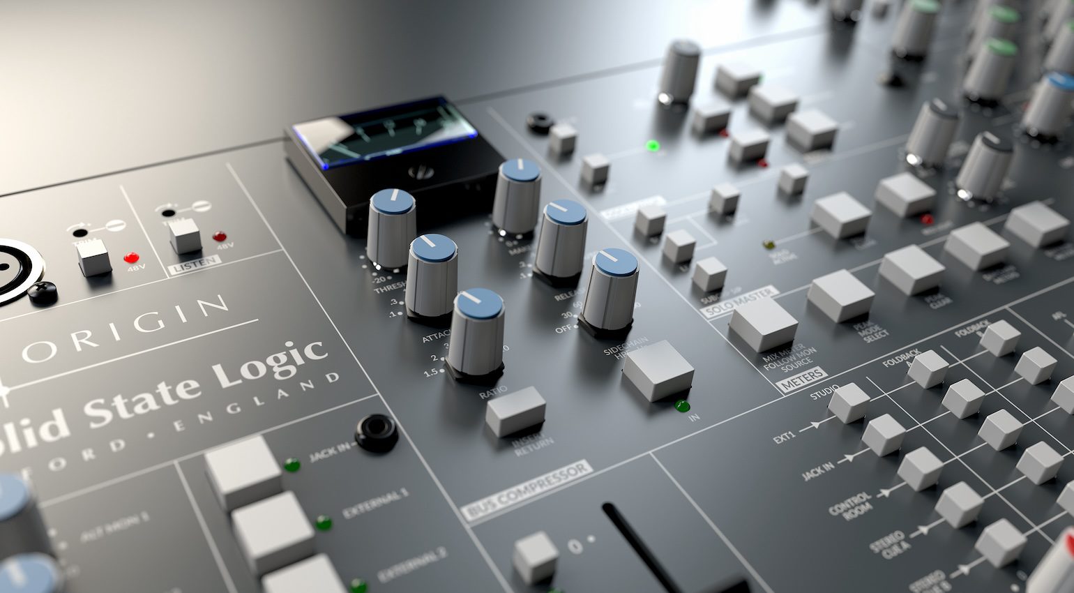 Bus compressor controls on a Solid State Logic Origin console