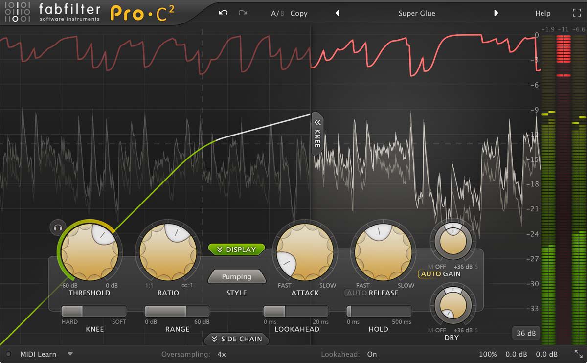 FabFilter Pro-C 2 compressor interface