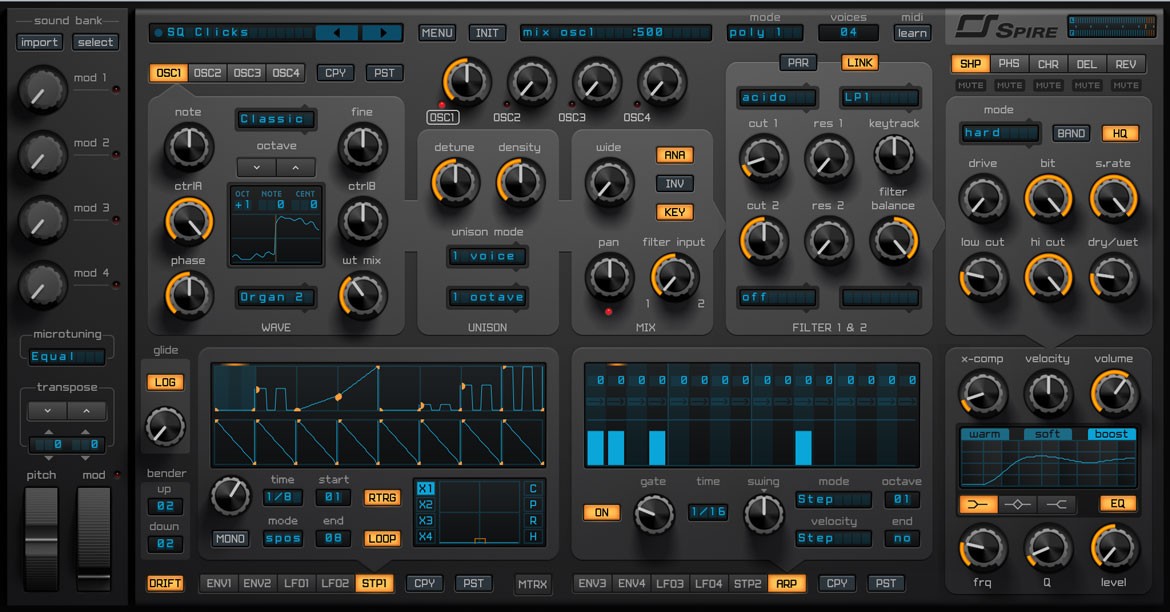 Reveal Sound Spire synthesizer interface